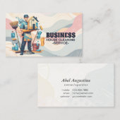 Carte De Visite Professional House Cleaning Service Housekeeping (Devant / Derrière)