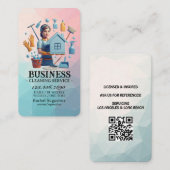 Carte De Visite Professional House Cleaning Service Housekeeping (Devant / Derrière)
