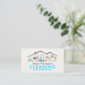 Carte De Visite Professional House Cleaning Services Business Card (Debout devant)