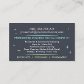 Carte De Visite Professional House Cleaning Services Business Card (Dos)