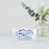 Carte De Visite Professional House Cleaning Services Business Card (Debout devant)
