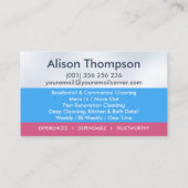 Carte De Visite Professional House Cleaning Services Business Card (Dos)