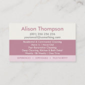 Carte De Visite Professional House Cleaning Services Business Card (Dos)