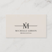 Carte De Visite Professional Initial Crown Monogram Sand Marketing (Devant)