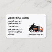 Carte De Visite Professional Junk Hauling Trash Removal  (Dos)