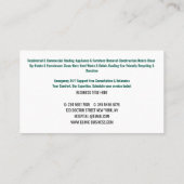 Carte De Visite Professional Junk Removal & Hauling Services (Dos)