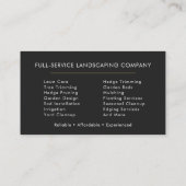 Carte De Visite Professional Landscaping Company Lawn Service (Dos)