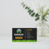 Carte De Visite Professional Landscaping Grass Mowing Service (Debout devant)