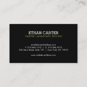 Carte De Visite Professional Landscaping Green Grass Logo Black  (Dos)