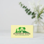 Carte De Visite Professional Landscaping Green Home (Debout devant)