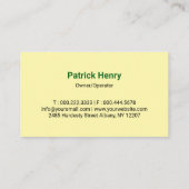 Carte De Visite Professional Landscaping Green Home (Dos)