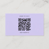 Carte De Visite Professional Lavendar Logo QR Code (Dos)