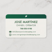 Carte De Visite Professional Lawn Care Landscaping (Dos)