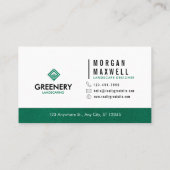 Carte De Visite Professional Lawn Care Landscaping Green Simple (Dos)