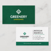 Carte De Visite Professional Lawn Care Landscaping Green Simple (Devant / Derrière)
