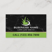 Carte De Visite Professional Lawn Care Logo Modern Black Marble (Devant)