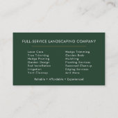 Carte De Visite Professional Lawn Care Service Landscaping (Dos)
