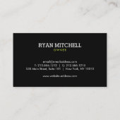 Carte De Visite Professional Lawn Maintenance Grass Logo Black (Dos)