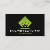 Carte De Visite Professional Lawn Maintenance Grass Logo Black (Devant)