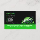 Carte De Visite Professional Lawn Mowing Landscaping Green Black (Dos)