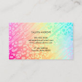 Carte De Visite Professional Leopard Glitter Add Your Name (Dos)
