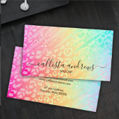 Carte De Visite Professional Leopard Glitter Add Your Name