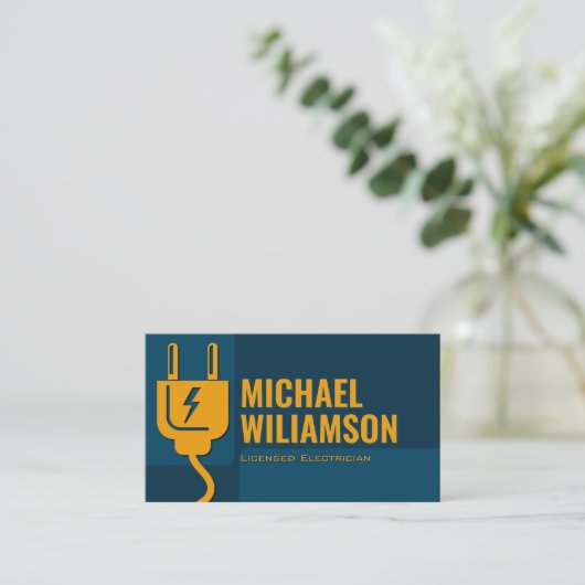 Carte De Visite Professional Licensed Electrician Electrical Work (Debout devant)