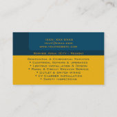 Carte De Visite Professional Licensed Electrician Electrical Work (Dos)