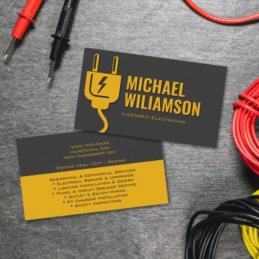 Carte De Visite Professional Licensed Electrician Electrical Work