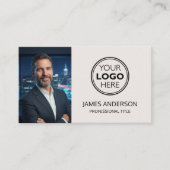 Carte De Visite Professional Logo Photo Social Media QR Code (Devant)