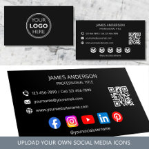 Professional Logo Social Media QR Code Black