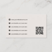 Carte De Visite Professional Logo Social Media QR Code Off-White (Dos)