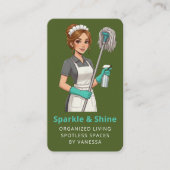 Carte De Visite Professional Maid House Cleaning Housekeeping (Devant)