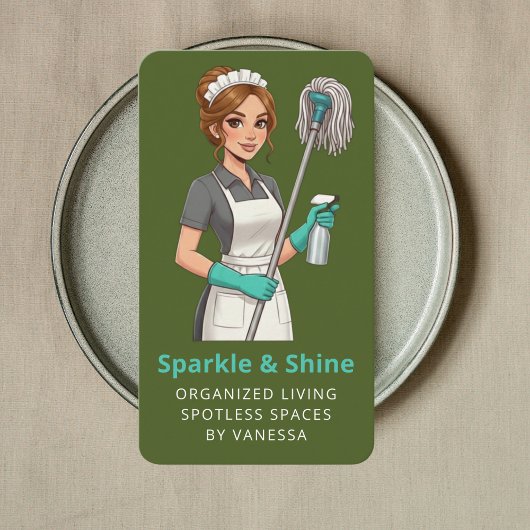 Carte De Visite Professional Maid House Cleaning Housekeeping