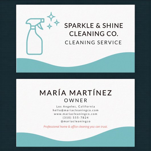 Carte De Visite Professional Maid & House Cleaning Service