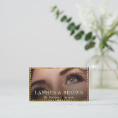 Carte De Visite Professional Makeup Artist Eyelash & Brow QR CODE (Debout devant)