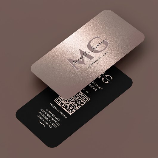 Carte De Visite Professional Marketing Faux Copper Bronze Rosegold