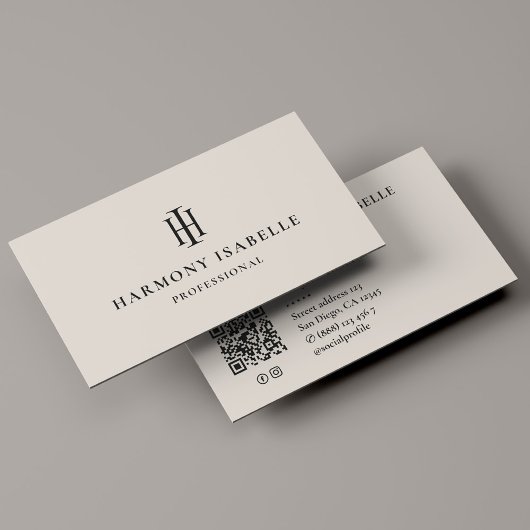 Carte De Visite Professional Marketing Initials Monogram Logo 