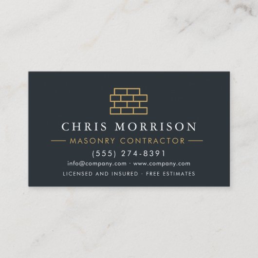 Carte De Visite Professional Masonry Bricklayer Brick (Devant)