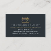 Carte De Visite Professional Masonry Bricklayer Business QR Code (Devant)
