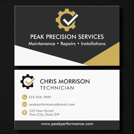 Carte De Visite Professional Mechanic and Repair Services