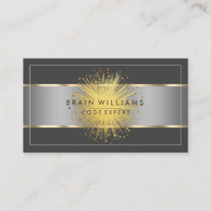 Carte De Visite  Professional Minimal Élégant Black Gold Finance