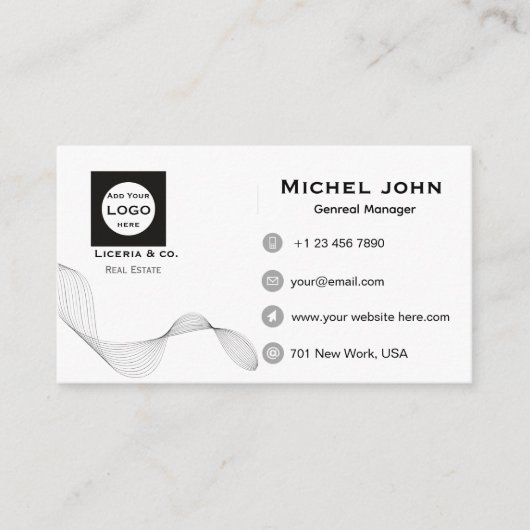 Carte De Visite professional Minimalist business custom card (Devant)