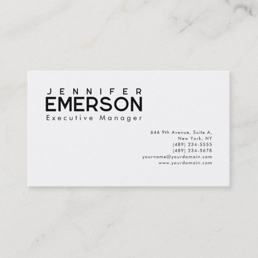 Carte De Visite Professional minimalist modern plain (Devant)