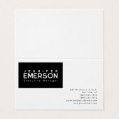 Carte De Visite Professional minimalist modern plain black white (Extérieur déplié)