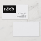 Carte De Visite Professional minimalist modern plain black white (Devant / Derrière)