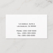 Carte De Visite Professional Minimalist Plumber Business Card (Dos)