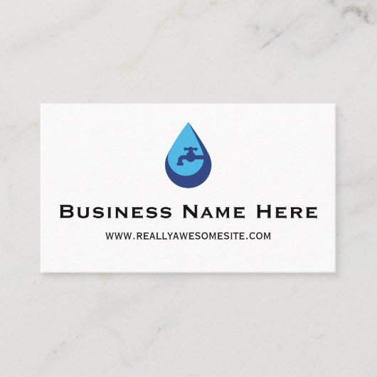 Carte De Visite Professional Minimalist Plumber Business Card (Devant)