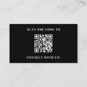 Carte De Visite Professional Minimalist QR Code Logo Black (Dos)