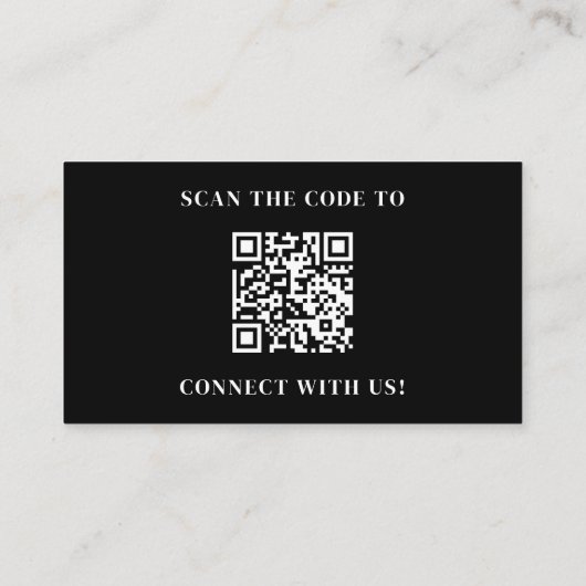 Carte De Visite Professional Minimalist QR Code Logo Black (Dos)